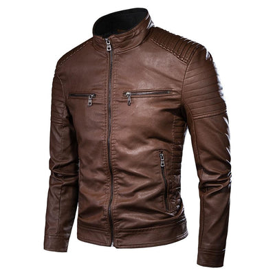 Men Autumn New Casual Vintage PU Leather Jacket Men's Motorcycle Luxury Leather Jacket Men’s Black Jacket For Ridding Motor Bike Outdoor Elegant Jacket For Men Winter Classic Brown Jackets