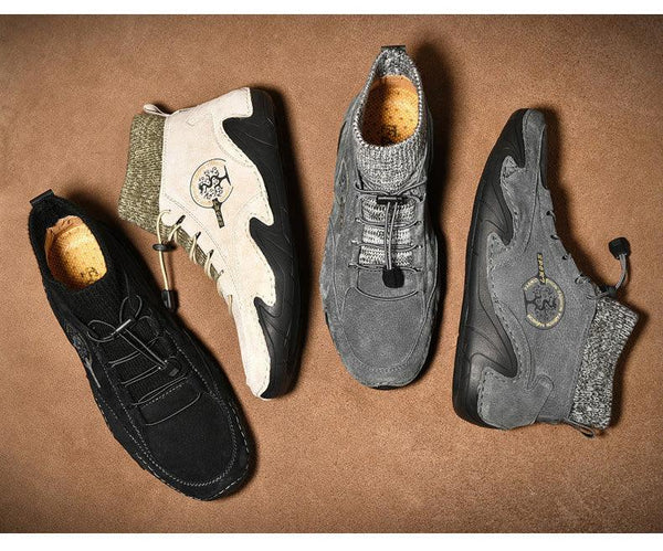 Men Beige Casual Shoes Outdoor Comfy Walking Sneakers Fashion All-Match Sneakers Breathable Cloth Casual Sports Flats Men Lightweight Outdoor Running Sneakers