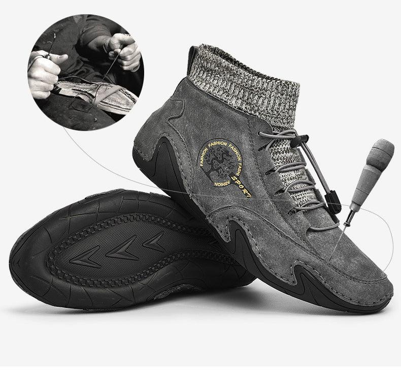 Men Beige Casual Shoes Outdoor Comfy Walking Sneakers Fashion All-Match Sneakers Breathable Cloth Casual Sports Flats Men Lightweight Outdoor Running Sneakers