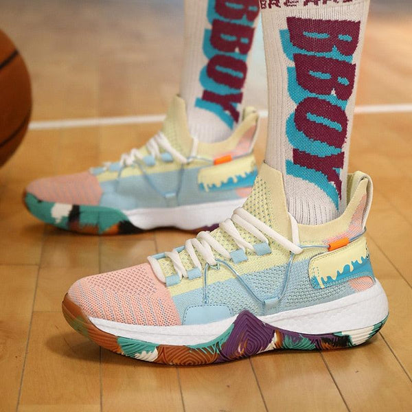 Men Breathable Basketball Shoes Shockproof High Top Sneakers Cushioning Sport Shoes Outdoor Training Ankle Boots Lightning Professional Anti Slip Sports Shoes For Running Walking Sport