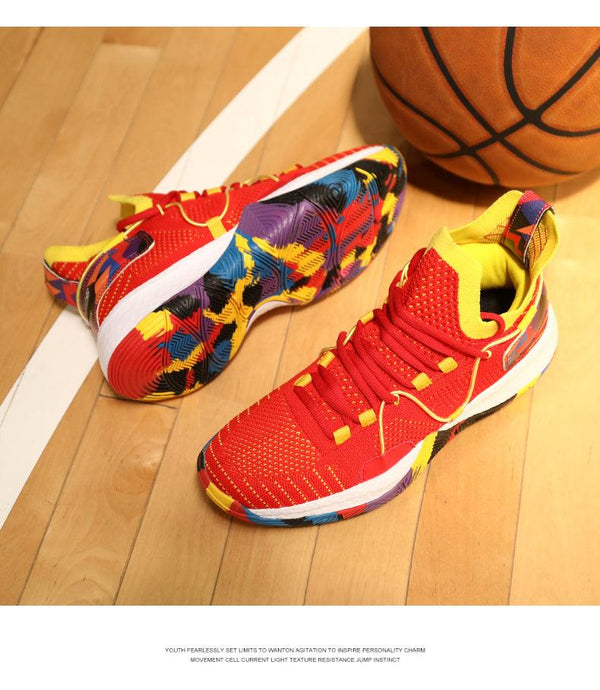Men Breathable Basketball Shoes Shockproof High Top Sneakers Cushioning Sport Shoes Outdoor Training Ankle Boots Lightning Professional Anti Slip Sports Shoes For Running Walking Sport