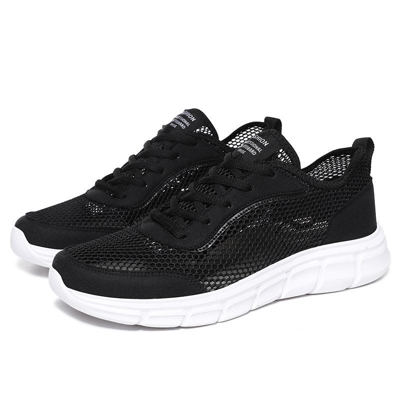 Men Casual Black Sneakers Fashion Light Breathable Summer Outdoor Beach Mesh Gym Running Sneakers Men Breathable Mesh Ultra Comfortable Athletic Fashion Jogging Sneaker