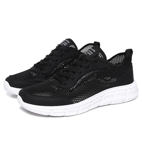 Men Casual Black Sneakers Fashion Light Breathable Summer Outdoor Beach Mesh Gym Running Sneakers Men Breathable Mesh Ultra Comfortable Athletic Fashion Jogging Sneaker