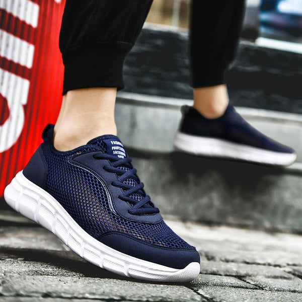 Men Casual Black Sneakers Fashion Light Breathable Summer Outdoor Beach Mesh Gym Running Sneakers Men Breathable Mesh Ultra Comfortable Athletic Fashion Jogging Sneaker