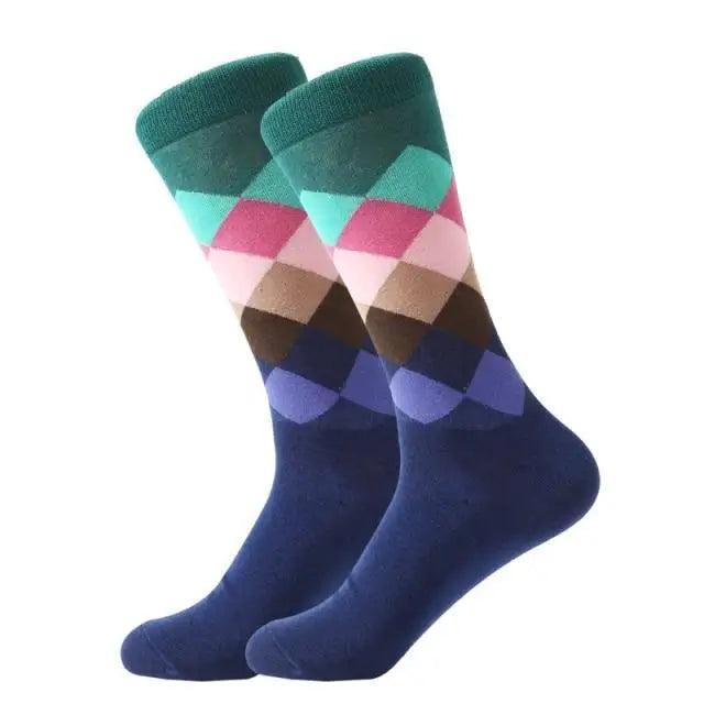 Men Cotton Socks Gradient Color Summer Style Long Wedding Sock Men  Knee High Business Socks Man Socks Men's Ladies Novelty Bright Colorful Patterned Cotton Socks
