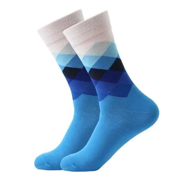 Men Cotton Socks Gradient Color Summer Style Long Wedding Sock Men  Knee High Business Socks Man Socks Men's Ladies Novelty Bright Colorful Patterned Cotton Socks