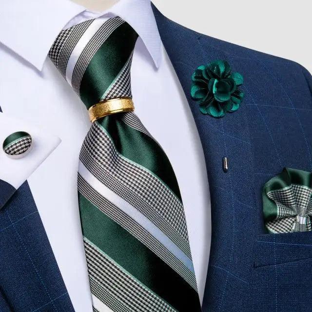 Men Luxury Red Silk Necktie Matching Cufflinks Set For Men Bridegroom Wedding Business Necktie Elegant Design Ideal Gift For Men