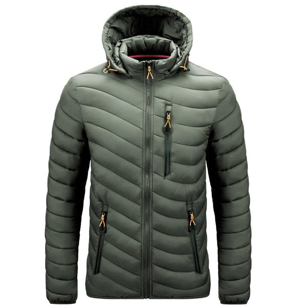 Men's Autumn Winter Classic Hooded Jacket Warm Coat Hooded Winter Coat Warm Adjustable Hood Jacket Cotton Removable Hood Jackets Men Simple Casual Vintage Detachable Hat Outfits Warm Men Lightweight Soft Jackets
