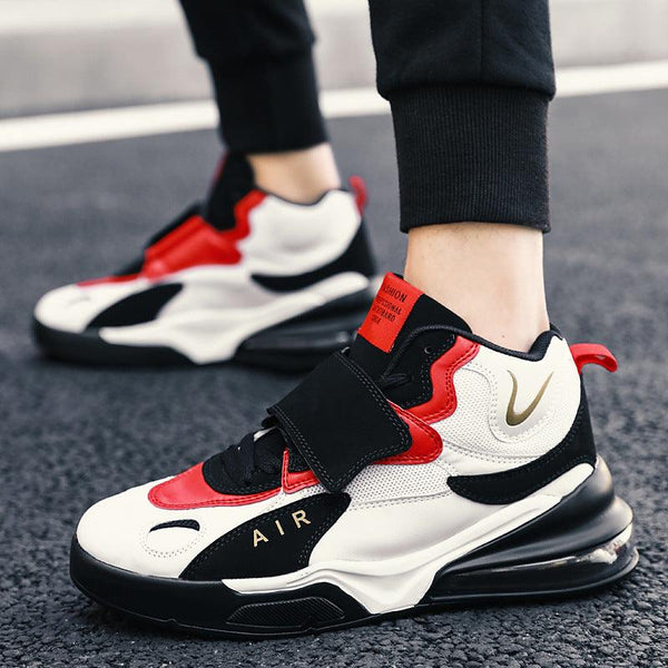 Men's autumn winter high-top air cushion basketball shoes middle school students sports thick-soled running shoes