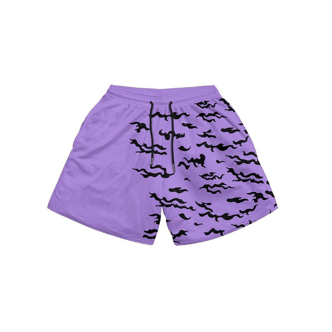 Men's Beach Short Trunks Summer Casual Shorts Gym Sport Quick Dry Mesh Shorts Running Basketball Shorts For Male Mesh Breathable Pants with Elastic Waist Drawstring and Pockets