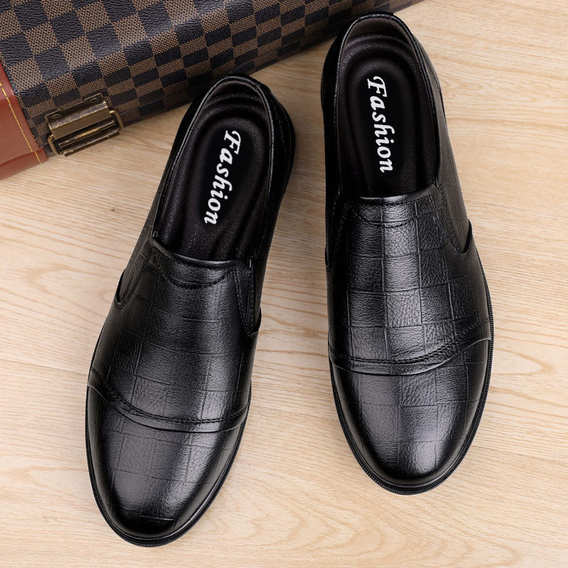 Men's bean shoes, genuine leather, fashionable, trendy, casual, youth flat bottom, low top lazy shoes