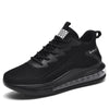 Men's breathable mesh shoes height increasing full-length air cushioned running shoes - black / 39