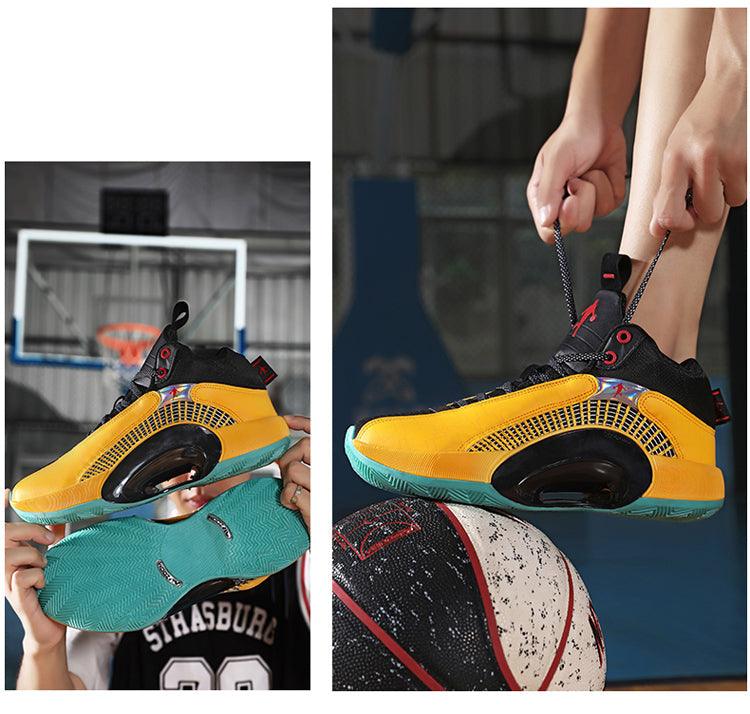 Men's Casual Breathable Comfortable Cushioned Soft Professional Sports Basketball Shoes Outdoor Street Sports Shoes Lightning Professional Anti Slip Sports Shoes For Running Walking