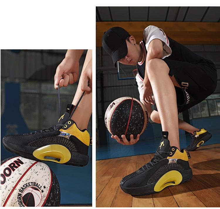 Men's Casual Breathable Comfortable Cushioned Soft Professional Sports Basketball Shoes Outdoor Street Sports Shoes Lightning Professional Anti Slip Sports Shoes For Running Walking