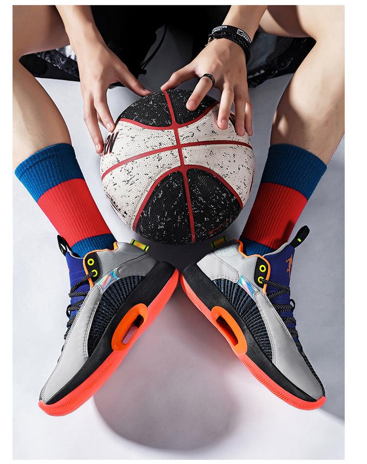 Men's Casual Breathable Comfortable Cushioned Soft Professional Sports Basketball Shoes Outdoor Street Sports Shoes Lightning Professional Anti Slip Sports Shoes For Running Walking