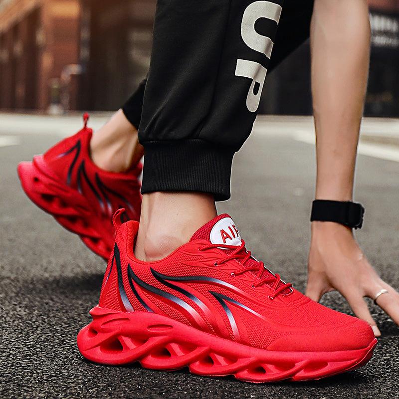 Men's Casual Sneakers Flame Print Running Mesh Shoes Outdoor Lightweight Twist Bottom Breathable Tennis Sport Shoes For Workout Walking Outdoor Sport Gym Fashion Sneakers