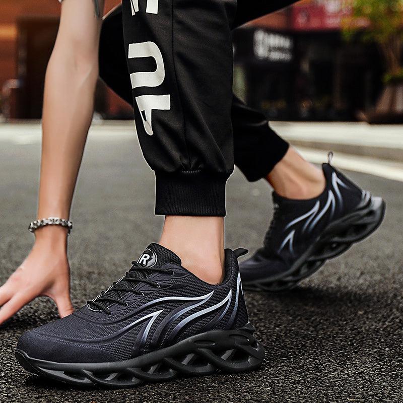 Men's Casual Sneakers Flame Print Running Mesh Shoes Outdoor Lightweight Twist Bottom Breathable Tennis Sport Shoes For Workout Walking Outdoor Sport Gym Fashion Sneakers