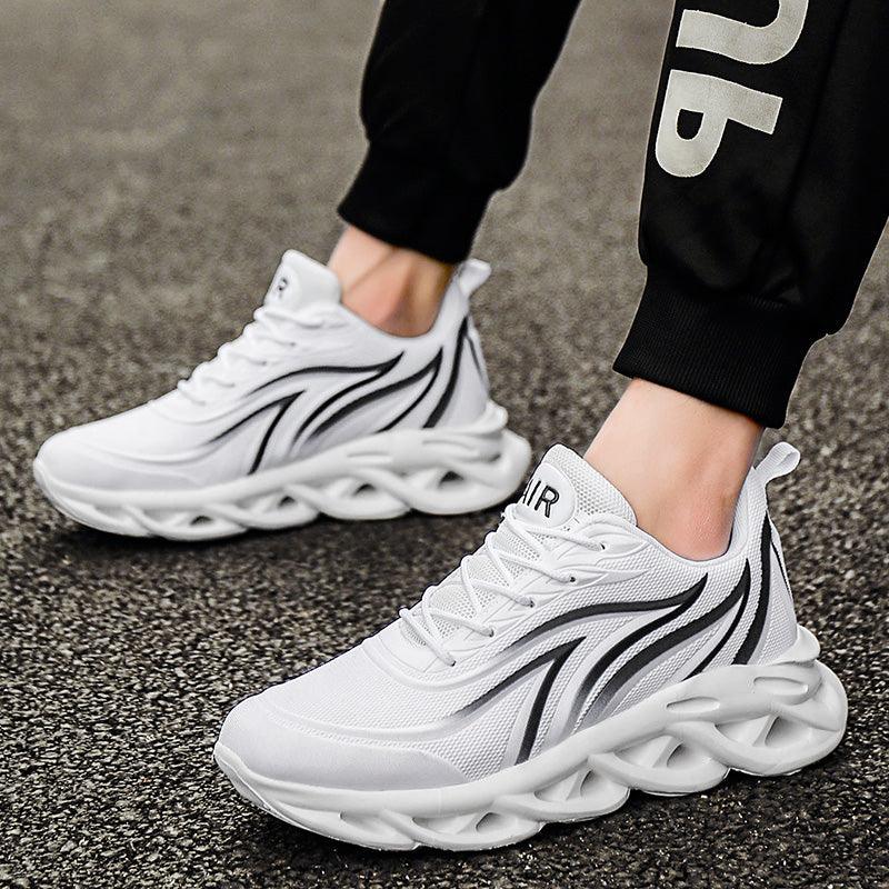 Men's Casual Sneakers Flame Print Running Mesh Shoes Outdoor Lightweight Twist Bottom Breathable Tennis Sport Shoes For Workout Walking Outdoor Sport Gym Fashion Sneakers