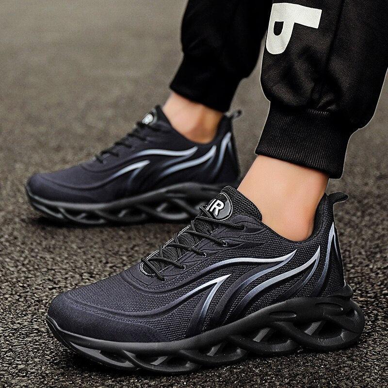 Men's Casual Sneakers Flame Print Running Mesh Shoes Outdoor Lightweight Twist Bottom Breathable Tennis Sport Shoes For Workout Walking Outdoor Sport Gym Fashion Sneakers