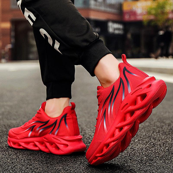 Men's Casual Sneakers Flame Print Running Mesh Shoes Outdoor Lightweight Twist Bottom Breathable Tennis Sport Shoes For Workout Walking Outdoor Sport Gym Fashion Sneakers