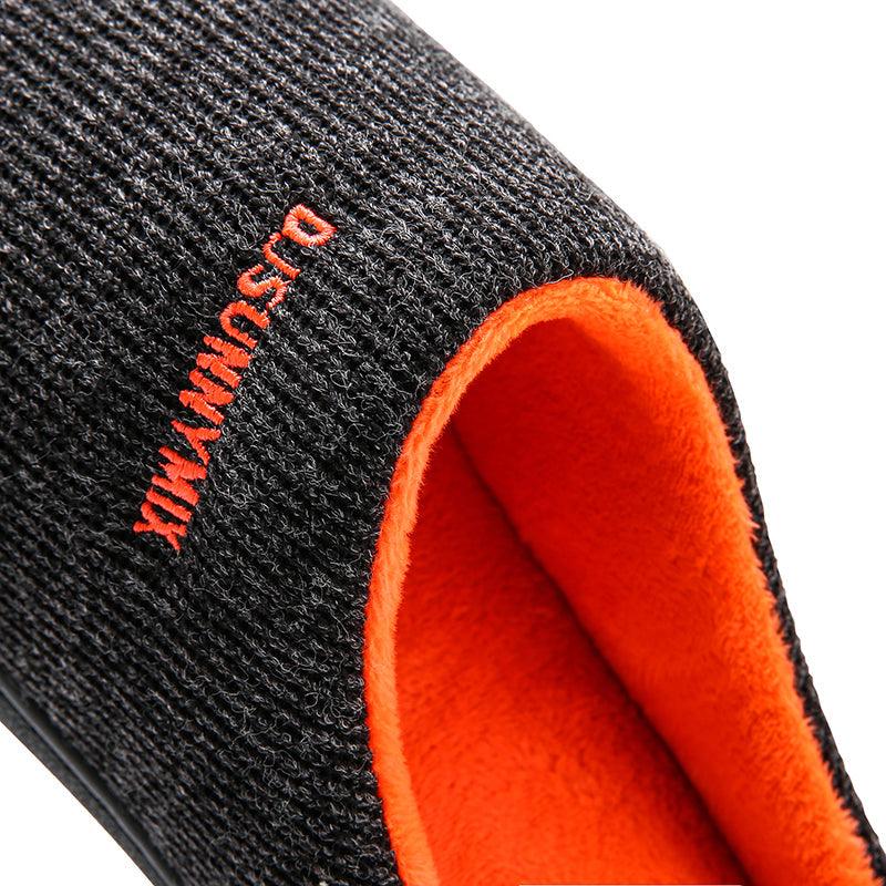 Men's Cotton Fabric Slippers Indoor Non-Slip Home Fur Couple Flat  Men Winter Slipper Cotton Memory Foam Slippers Comfort Knitted Cotton-blend Closed Toe House Indoor Outdoor Shoes
