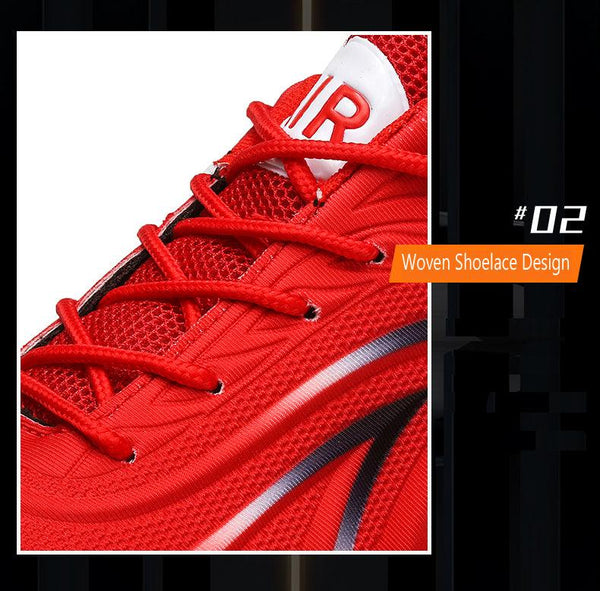 Men's Flame Printed Sneakers Flying Weave Sports Comfortable Running Outdoor Men Athletic Shoes Breathable Casual Sports High Quality Sport Design Sneaker