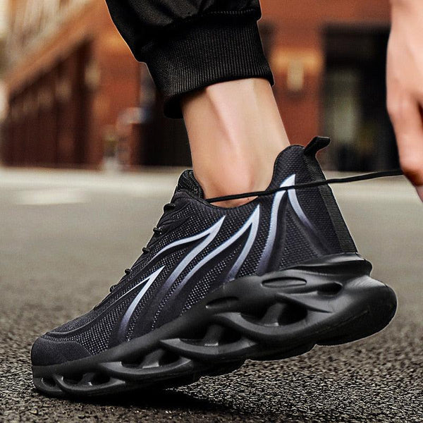 Men's Flame Printed Sneakers Flying Weave Sports Comfortable Running Outdoor Men Athletic Shoes Breathable Casual Sports High Quality Sport Design Sneaker