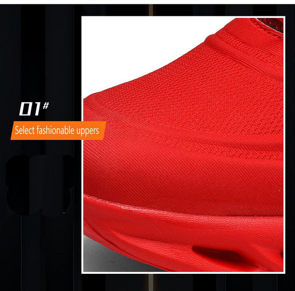 Men's Flame Printed Sneakers Flying Weave Sports Comfortable Running Outdoor Men Athletic Shoes Breathable Casual Sports High Quality Sport Design Sneaker