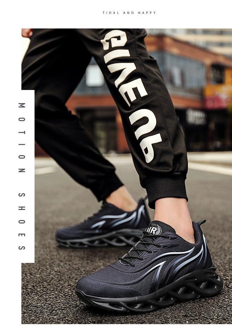 Men's Flame Printed Sneakers Flying Weave Sports Comfortable Running Outdoor Men Athletic Shoes Breathable Casual Sports High Quality Sport Design Sneaker