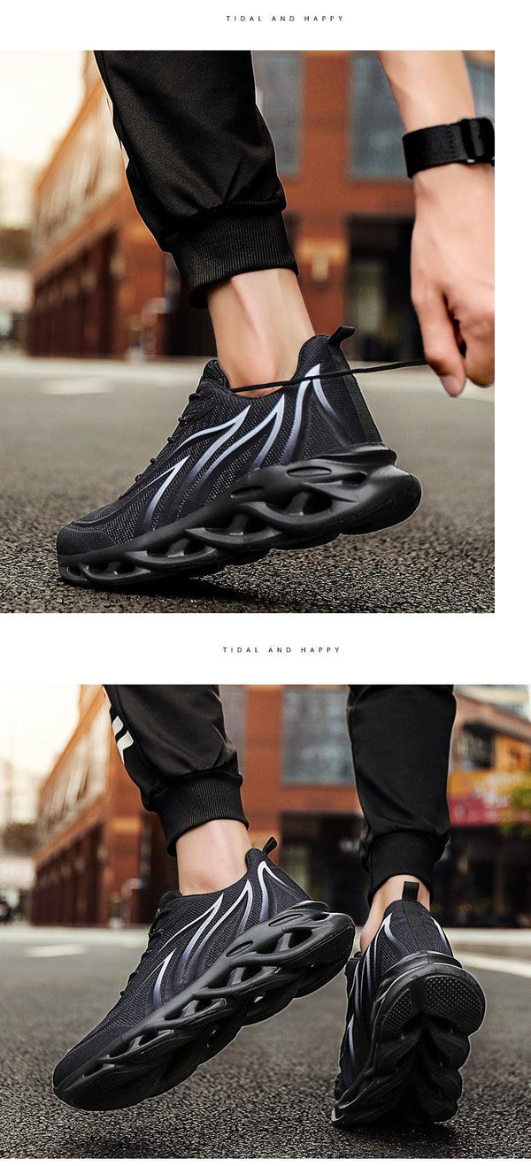 Men's Flame Printed Sneakers Flying Weave Sports Comfortable Running Outdoor Men Athletic Shoes Breathable Casual Sports High Quality Sport Design Sneaker