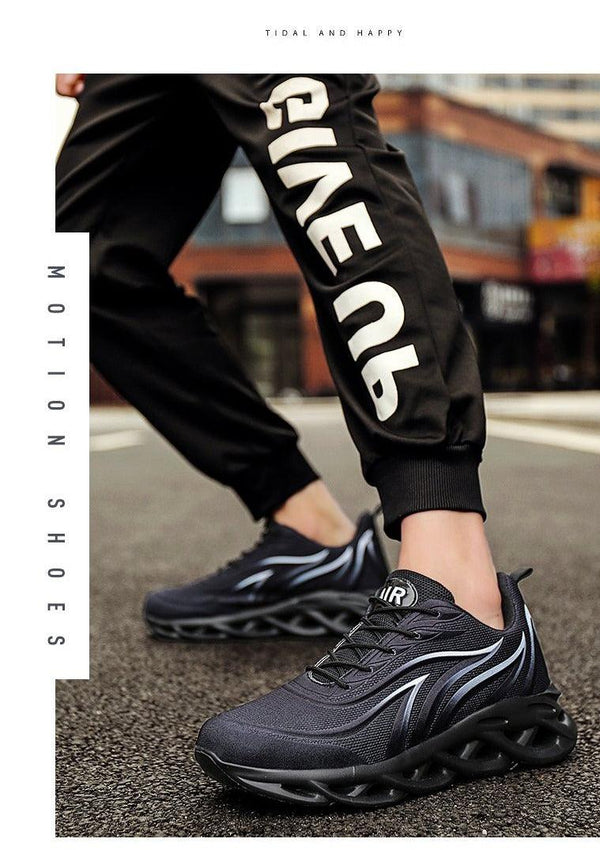 Men's Flame Printed Sneakers Flying Weave Sports Comfortable Running Outdoor Men Athletic Shoes Breathable Casual Sports High Quality Sport Design Sneaker