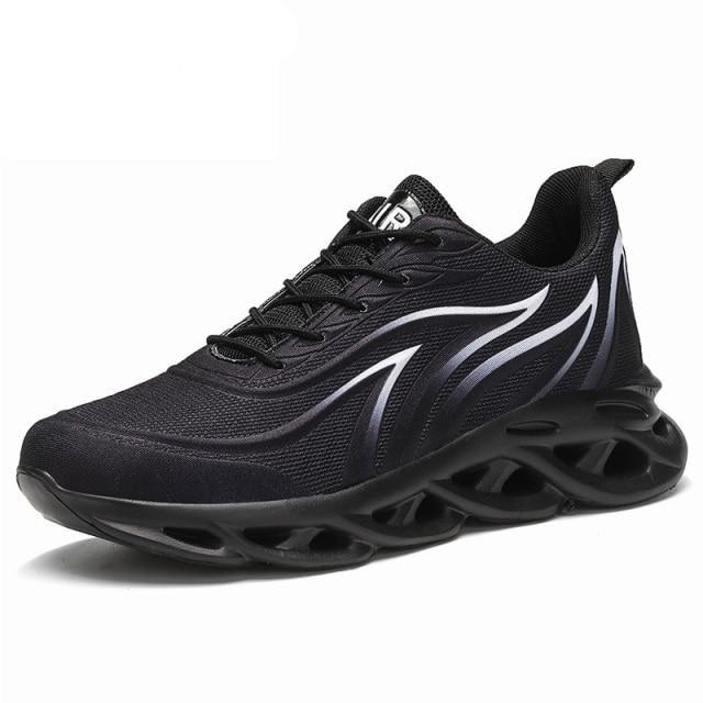 Men's Flame Printed Sneakers Flying Weave Sports Comfortable Running Outdoor Men Athletic Shoes Breathable Casual Sports High Quality Sport Design Sneaker