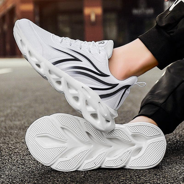 Men's Flame Printed Sneakers Flying Weave Sports Comfortable Running Outdoor Men Athletic Shoes Breathable Casual Sports High Quality Sport Design Sneaker