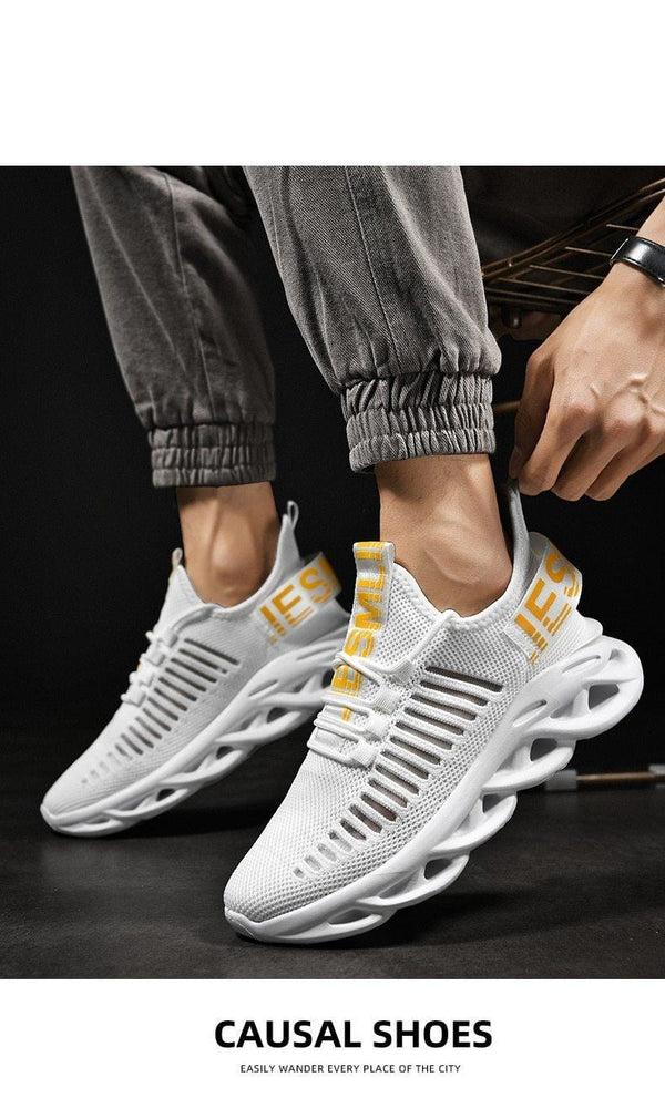 Men's Luxury Sneakers Autumn Mens Casual Shoes Lace-Up Breathable Light Running Tenis Shoes Modern Sneakers Breathable Black Trendy Sneakers