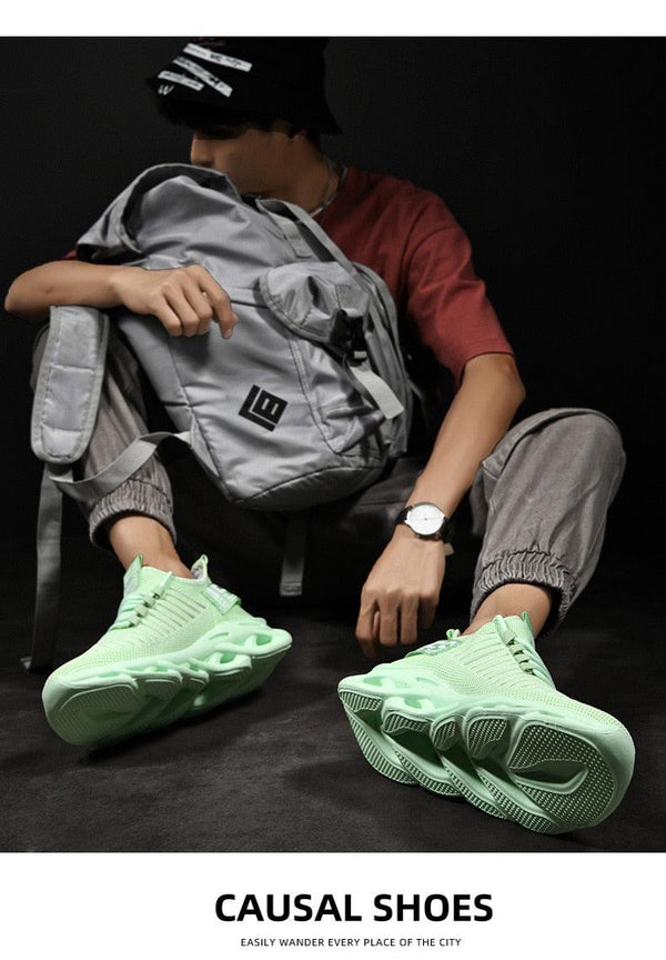 Men's Luxury Sneakers Autumn Mens Casual Shoes Lace-Up Breathable Light Running Tenis Shoes Modern Sneakers Breathable Black Trendy Sneakers