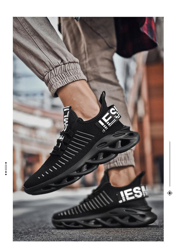 Men's Luxury Sneakers Autumn Mens Casual Shoes Lace-Up Breathable Light Running Tenis Shoes Modern Sneakers Breathable Black Trendy Sneakers