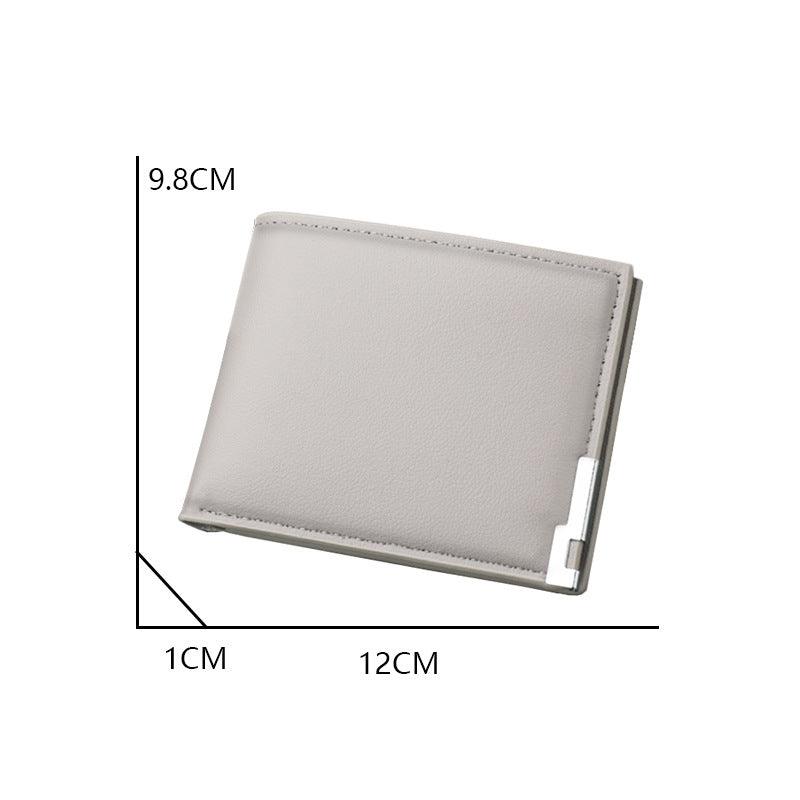 Men's Short Wallet Simple Ultra Thin Gray Can Hold Driver License Wallet Multi-Card Wallet Student Wallet