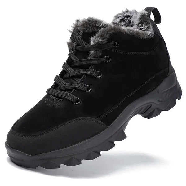 Men's snow boots with winter fleece insulation, outdoor boots, cotton shoes, lightweight boots