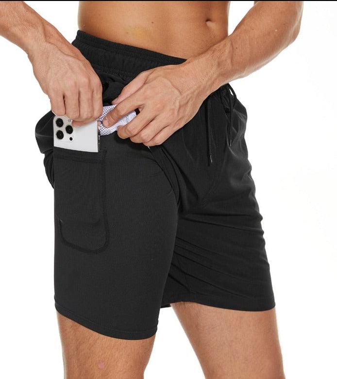 Men's Swimming Trunks with Compression Liner 2 in 1 Quick-Dry Gym Sports Shorts Swim Shorts with Pockets  Beach Swimming Trunks Quick Dry Swim Shorts with Pockets