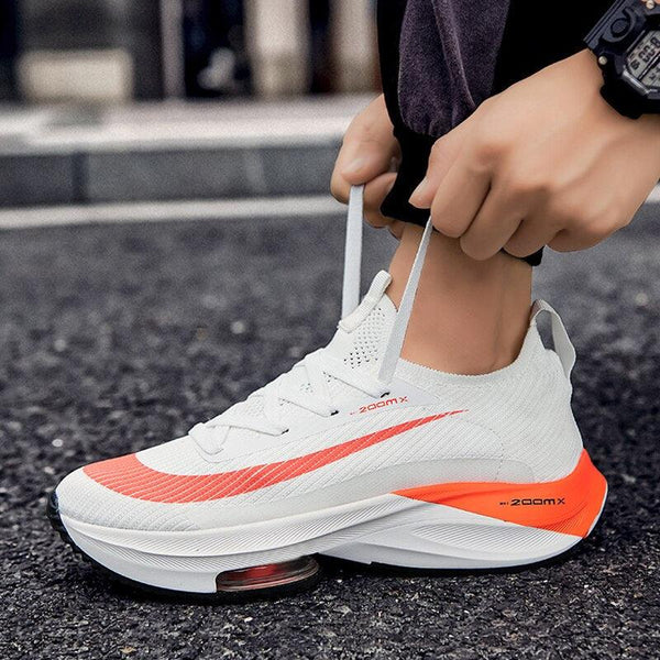 Men's Training Sports Lightweight Orange Sneakers Air Cushion Mesh Tennis Sports Shoes Outdoor Non-Slip Wear-Resistant Casual Shoes Running Walking Athletic Mens Basketball Sneakers