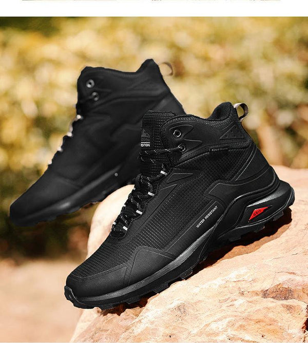 Men's Warm Boots Plush Snow Boots Outdoor Non-Slip Hiking Boots High Top Waterproof Sports Men's Winter Boots Snow Boots Warm Lined Non Slip Leather Shoes