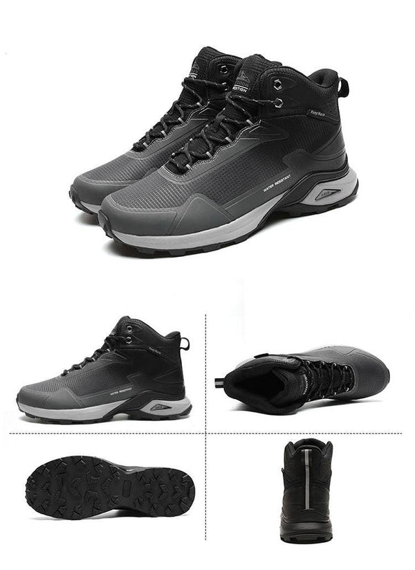 Men's Warm Boots Plush Snow Boots Outdoor Non-Slip Hiking Boots High Top Waterproof Sports Men's Winter Boots Snow Boots Warm Lined Non Slip Leather Shoes