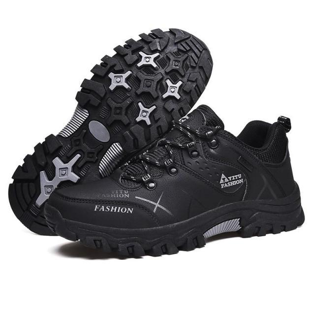 Men's Winter Snow Boots Waterproof Leather Sports Super Warm Men's Boots Outdoor Hiking Boots Work Travel Shoes Trail Climbing Shoes Lace Up Anti-Slip Waterproof Working Outdoor Boots