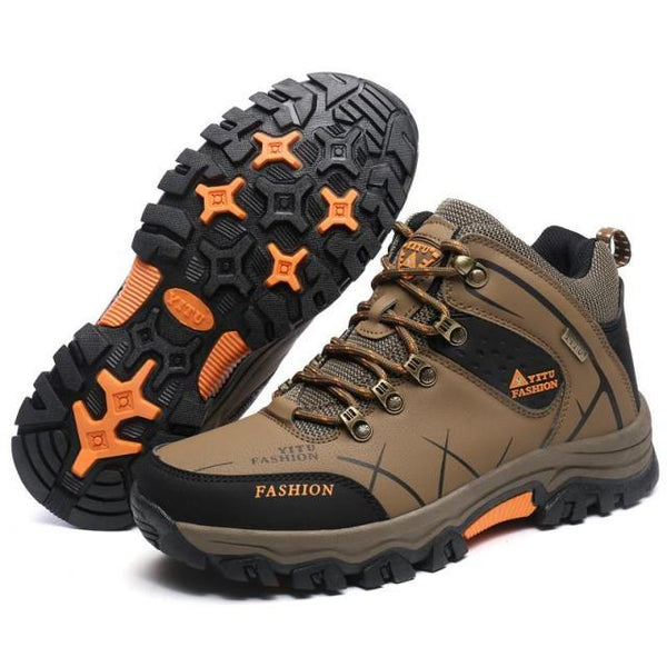 Men's Winter Snow Boots Waterproof Leather Sports Super Warm Men's Boots Outdoor Hiking Boots Work Travel Shoes Trail Climbing Shoes Lace Up Anti-Slip Waterproof Working Outdoor Boots