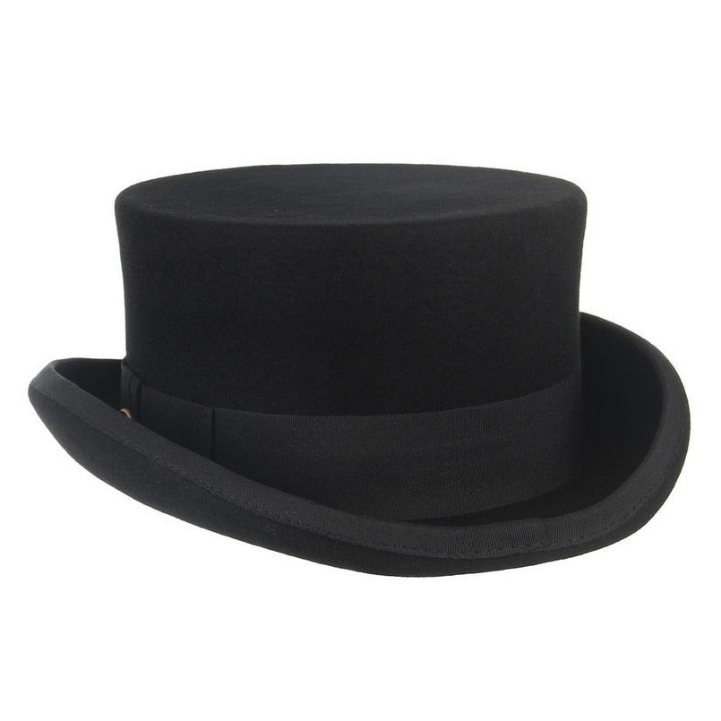 Men Simple Classic Wool Hat For Men/Women New Pork Pie Hat Men's Porkpie Breathable Hats Flat Top Men's Fedora Hat Party Costume Fedoras Black Hats