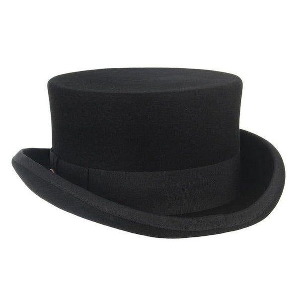 Men Simple Classic Wool Hat For Men/Women New Pork Pie Hat Men's Porkpie Breathable Hats Flat Top Men's Fedora Hat Party Costume Fedoras Black Hats