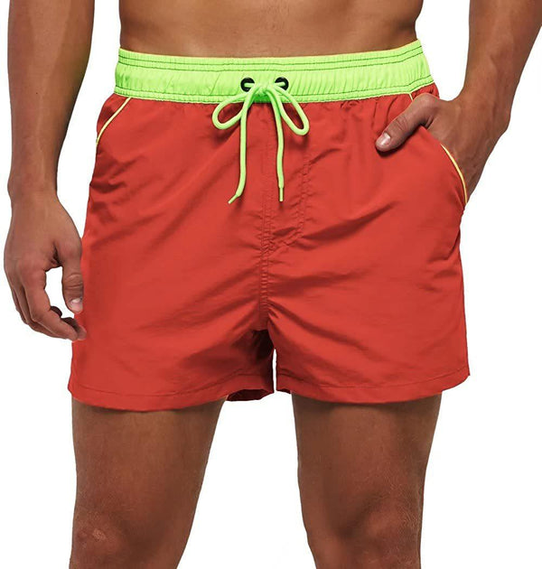 Men Swimwear Shorts Male Swimming Trunks Swimsuits Man Surf Beach Swim Sports Pants Board Mesh New Summer Men's Clothing  Beach Swimming Casual with Adjustable Elastic Cord