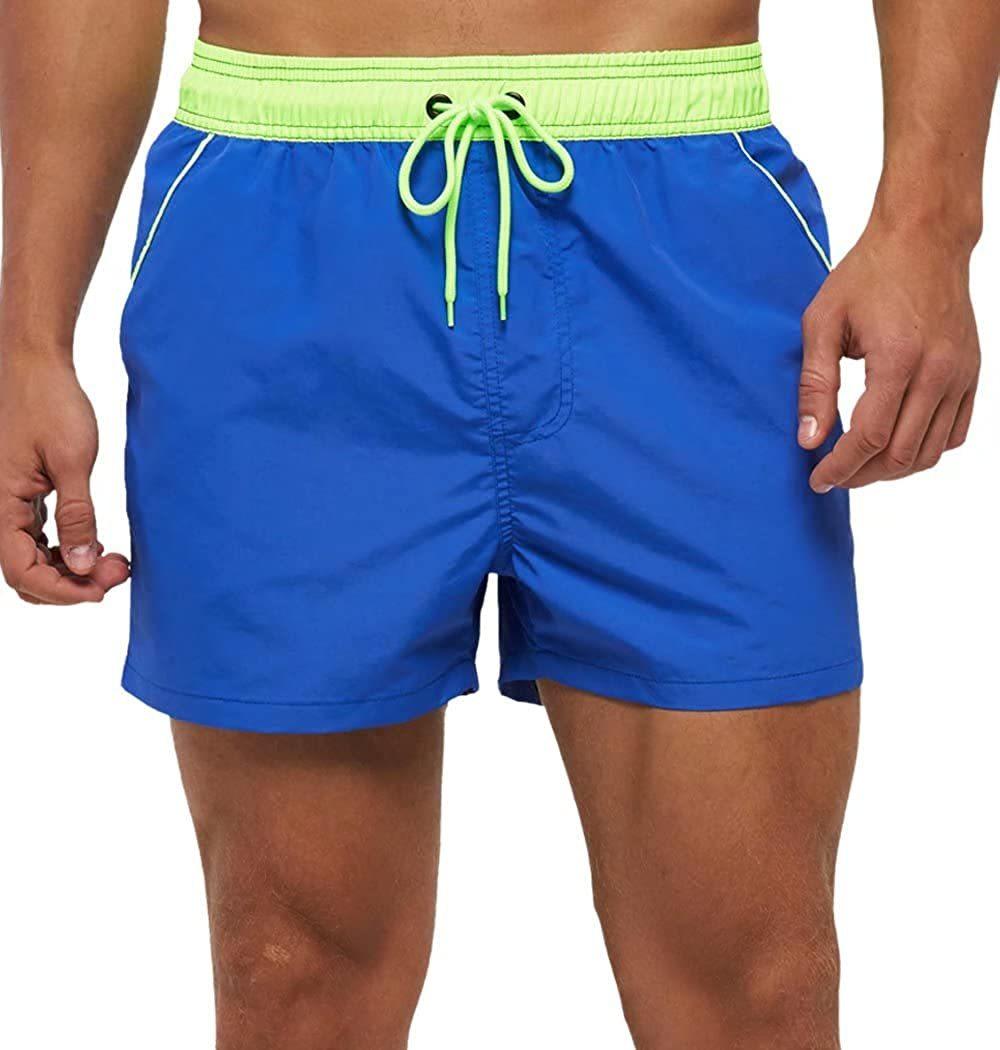 Men Swimwear Shorts Male Swimming Trunks Swimsuits Man Surf Beach Swim Sports Pants Board Mesh New Summer Men's Clothing  Beach Swimming Casual with Adjustable Elastic Cord