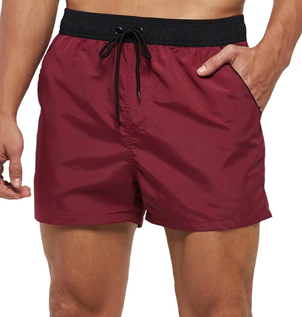 Men Swimwear Shorts Male Swimming Trunks Swimsuits Man Surf Beach Swim Sports Pants Board Mesh New Summer Men's Clothing  Beach Swimming Casual with Adjustable Elastic Cord