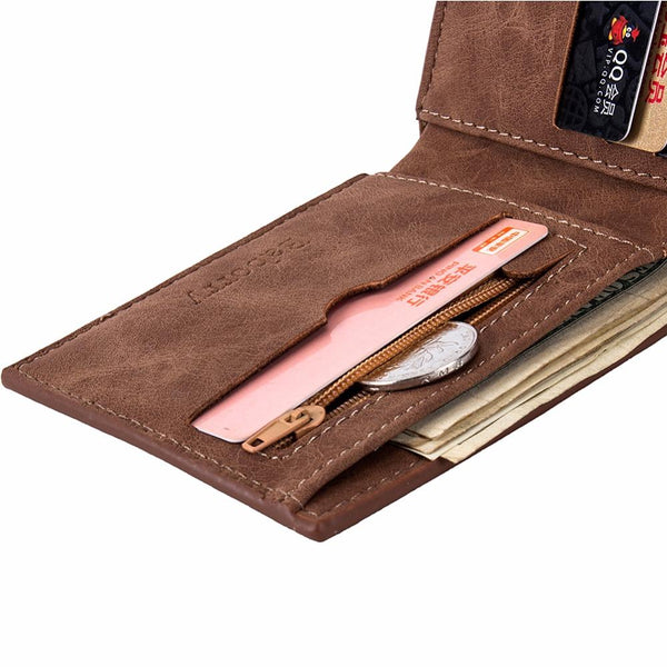 Men Wallets Mens Wallet with Coin Bag Zipper Small Money Purses New Design Dollar Slim Purse Money Clip Wallet